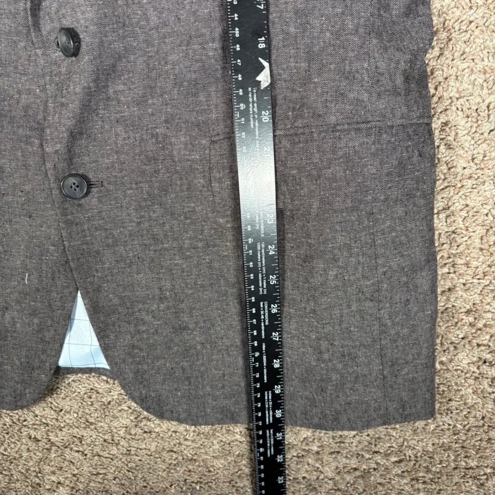 Stafford Mens 42 Short Gray Sport Coat Linen Blend Classic Two Button Blazer‎